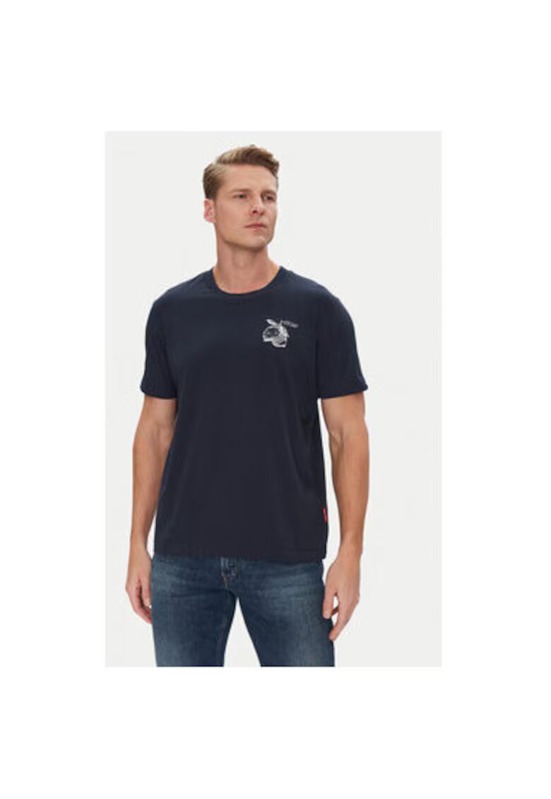 JOOP Jeans Tricou barbati - 10019370 30045904 - Bumbac organic - Bleumarin - Bleumarin