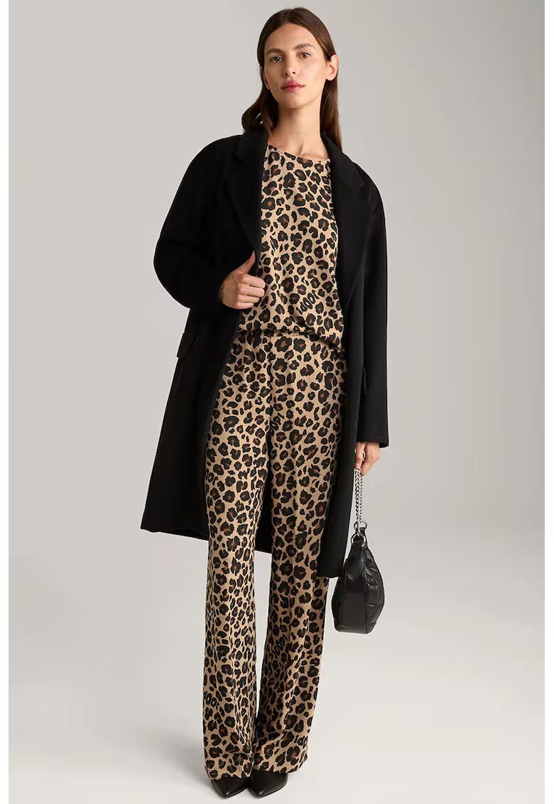 Joop Pantaloni animal-print - cu talie înalta - Maro