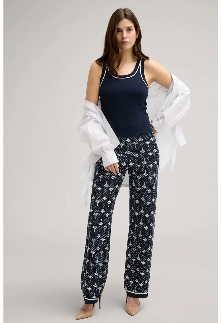 Joop Pantaloni cu elastic în talie și imprimeu logo JP1 - Albastru inchis