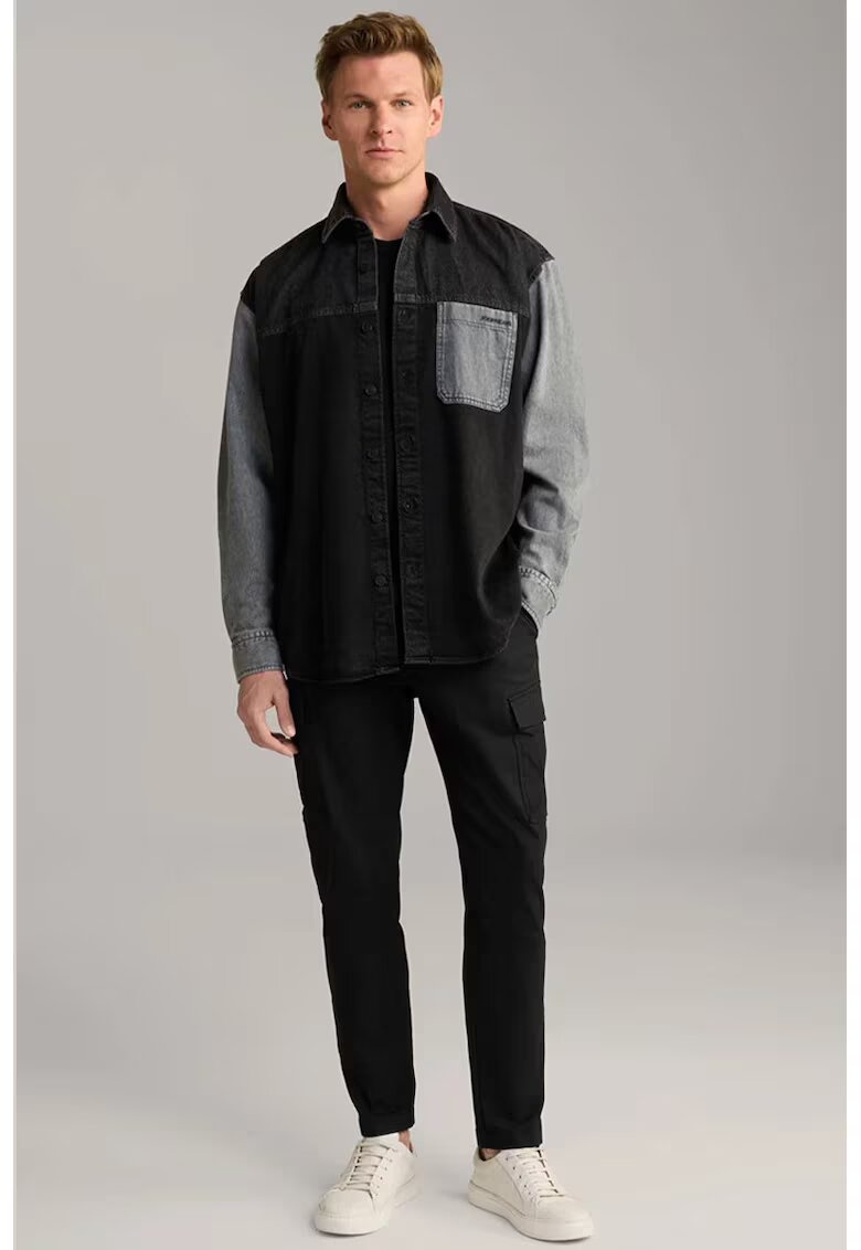 Joop! Pantaloni drepți cargo cu buzunare laterale - Negru