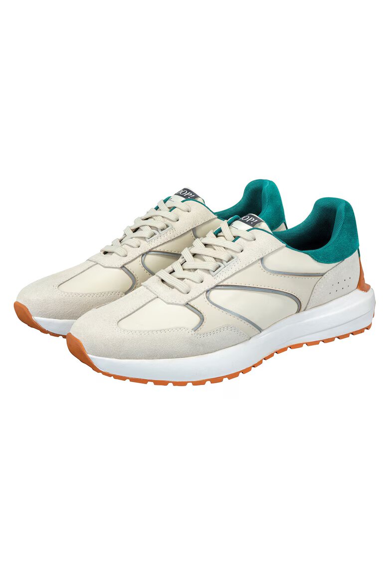 Joop Pantofi sport cu garnituri de piele intoarsa Misto Helos - Alb/Verde