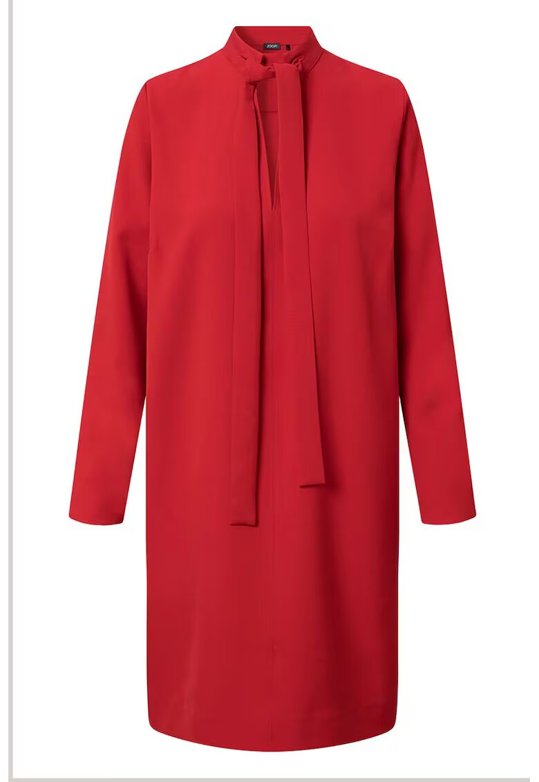 Joop! Rochie midi cu guler scurt cu funda din panglici - Rosu