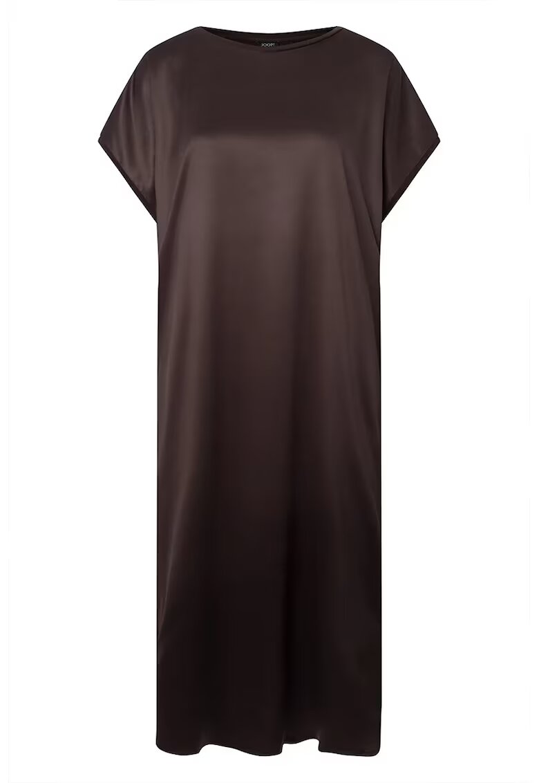 Joop! Rochie midi satinata cu maneci scurte - Maro