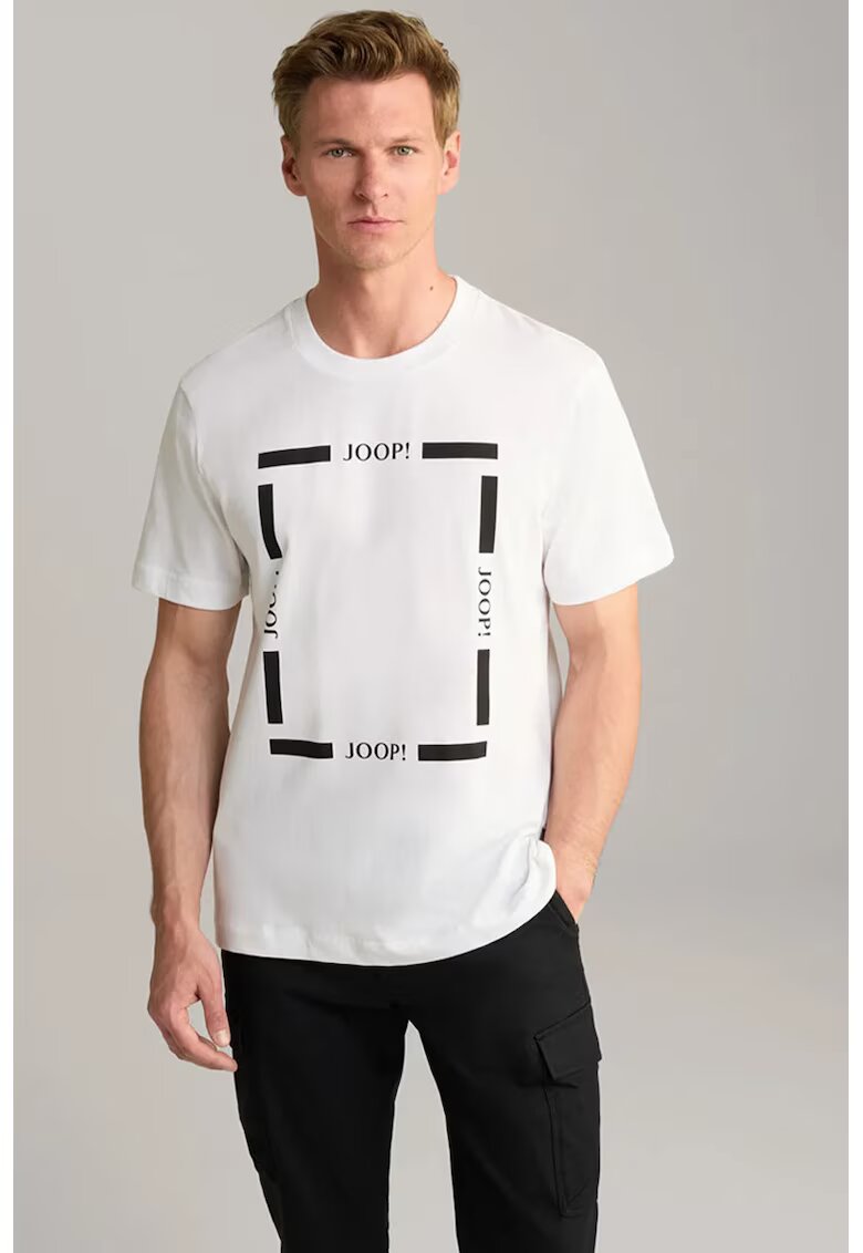 Joop Tricou casual cu detaliu frontal tip logo - Alb