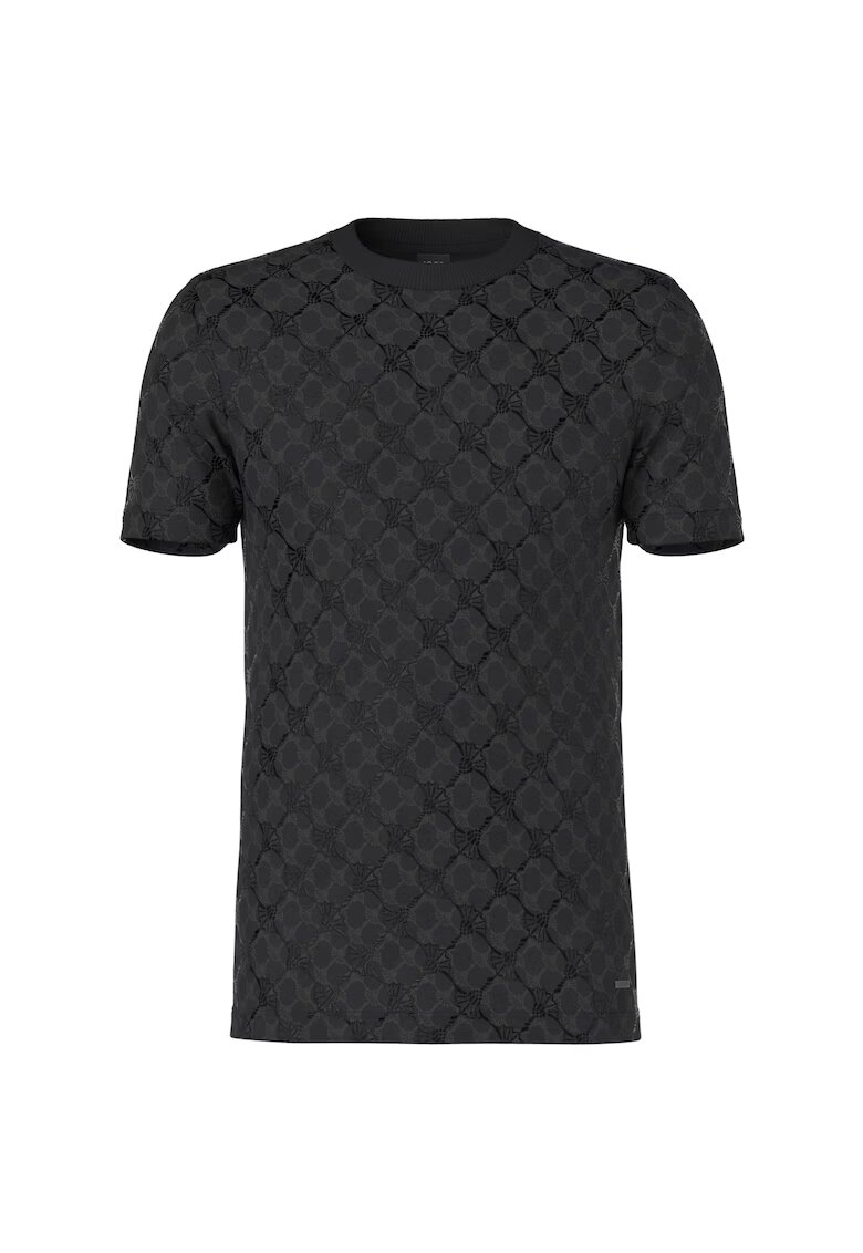 Joop Tricou de bumbac cu decolteu la baza gatului Panos - Negru