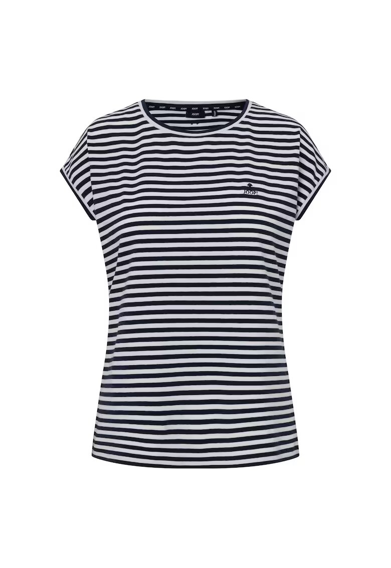 Joop Tricou in dungi din amestec de bumbac - Alb/Albastru inchis
