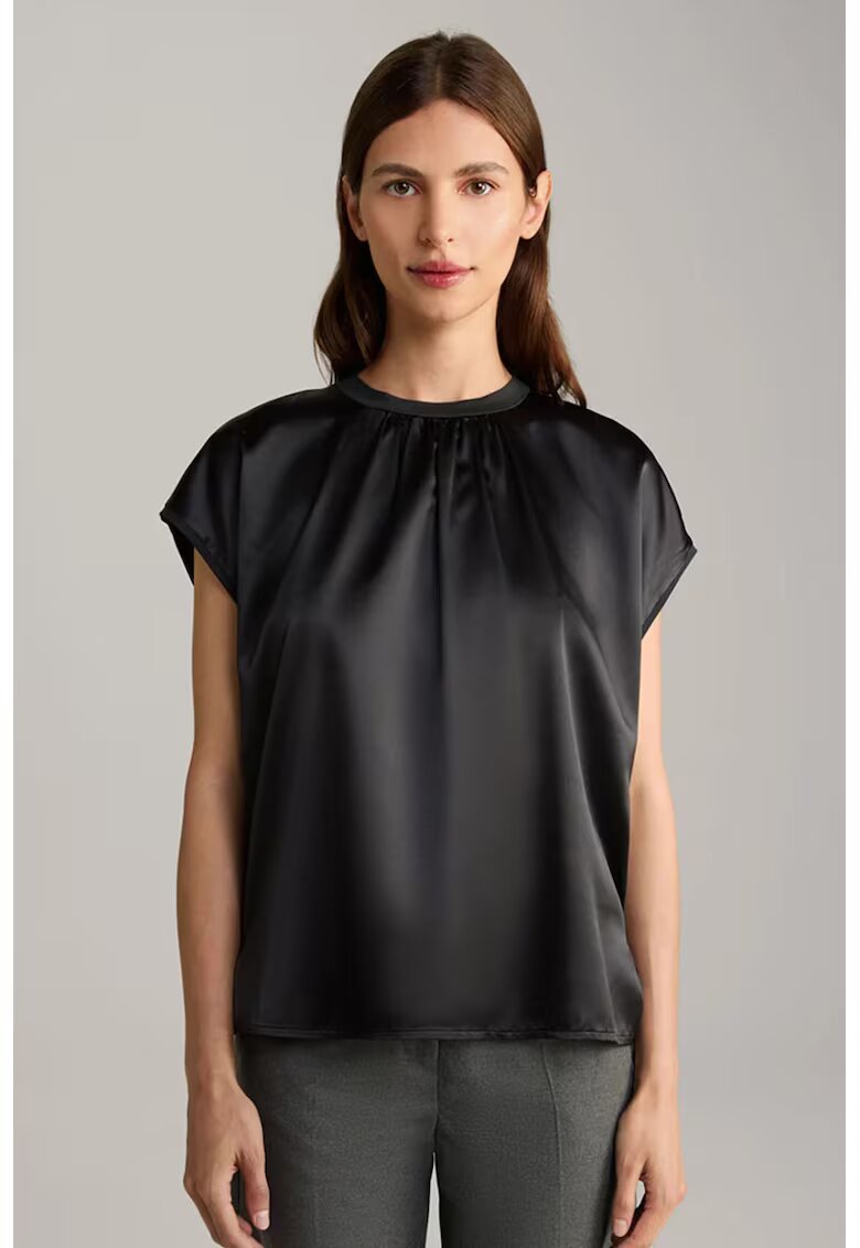 Joop Tricou satinat cu guler rotund - Negru