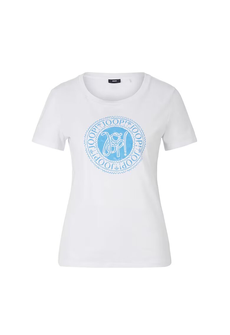 Joop Tricou slim fit cu print frontal tip logo - Alb