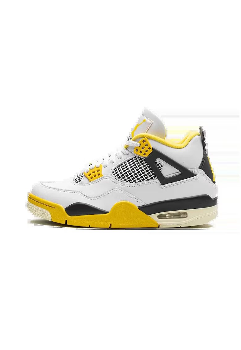Jordan Adidasi Air 4 Vivid Sulfur - alb cu galben si negru -