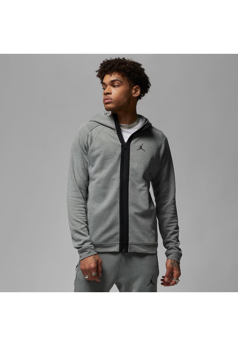 Jordan Bluza sport - M J Df Sprt Stmt Air Flc Fz - Poliester - Gri -