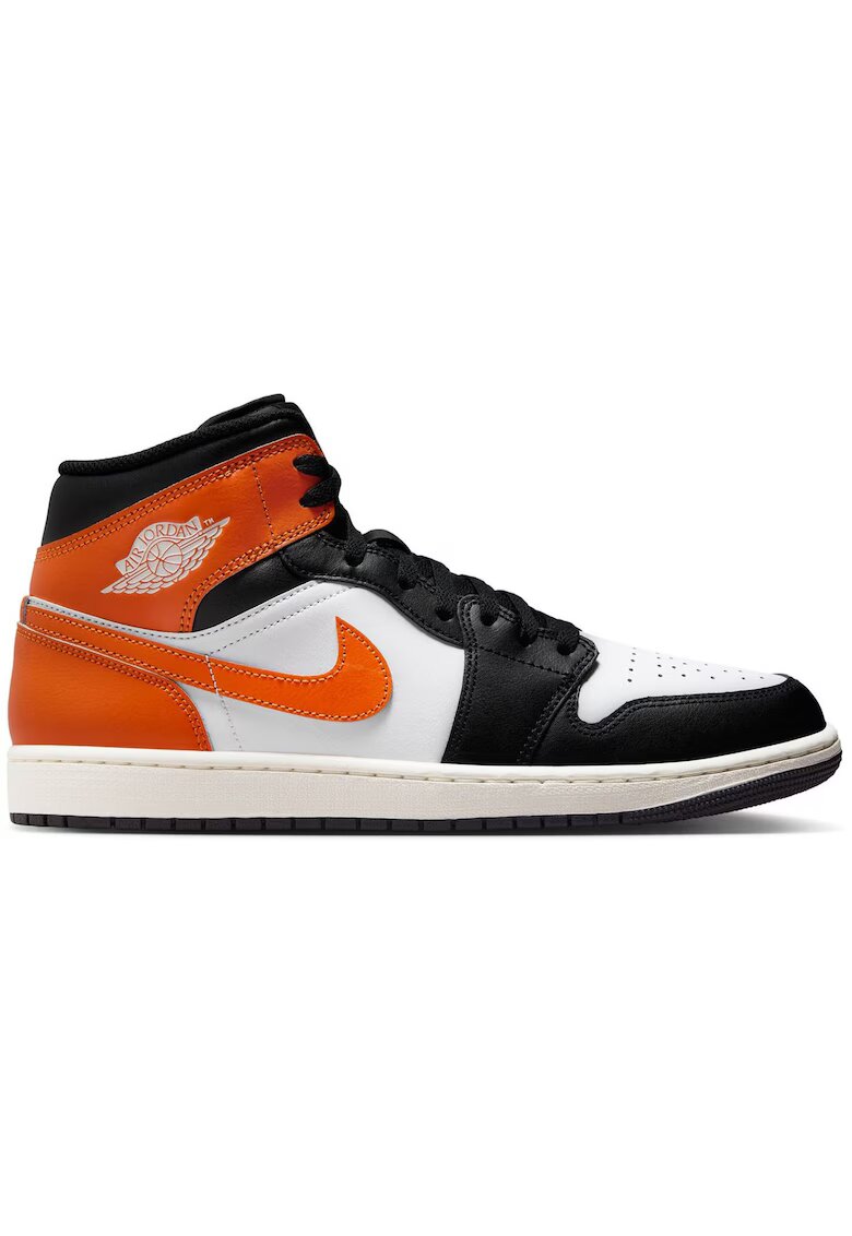 Jordan Pantofi sport Air 1 Mid 48093 - Alb/Negru/Portocaliu