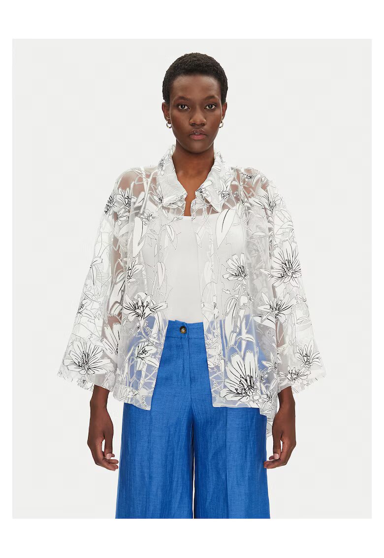 Joseph Ribkoff Camasa dama transparent-alb