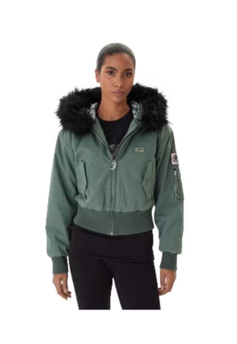 Juicy Couture Geaca dama sintetic/textil - verde/negru -