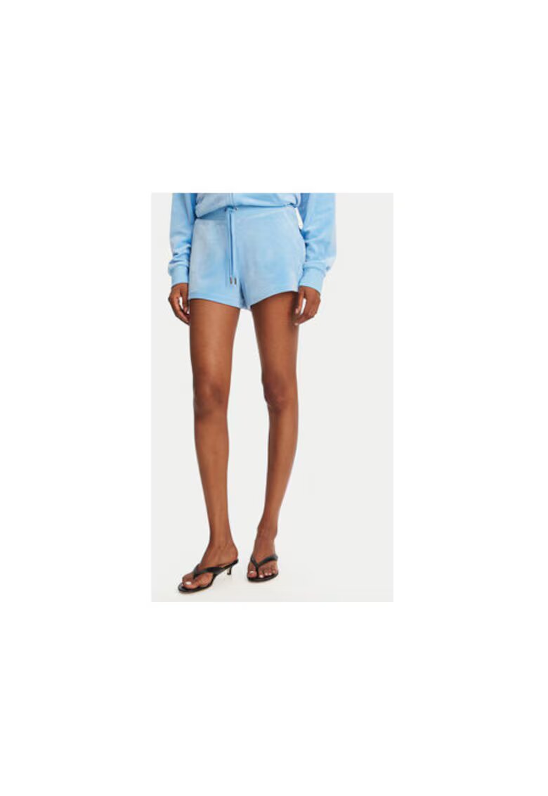 Juicy Couture Pantaloni scurti sport dama JCBHS224801 - Poliester/Elastan - Albastru - Albastru