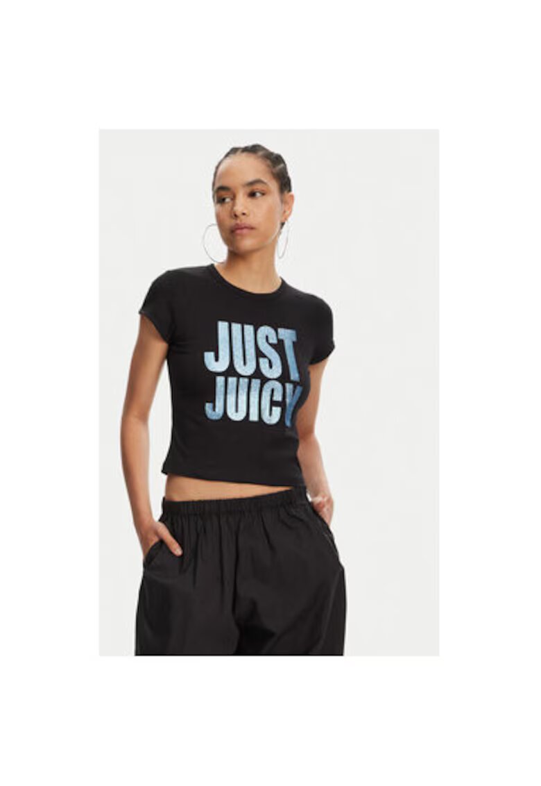 Juicy Couture Tricou dama JCGCT125040 - Bumbac - Negru - Negru