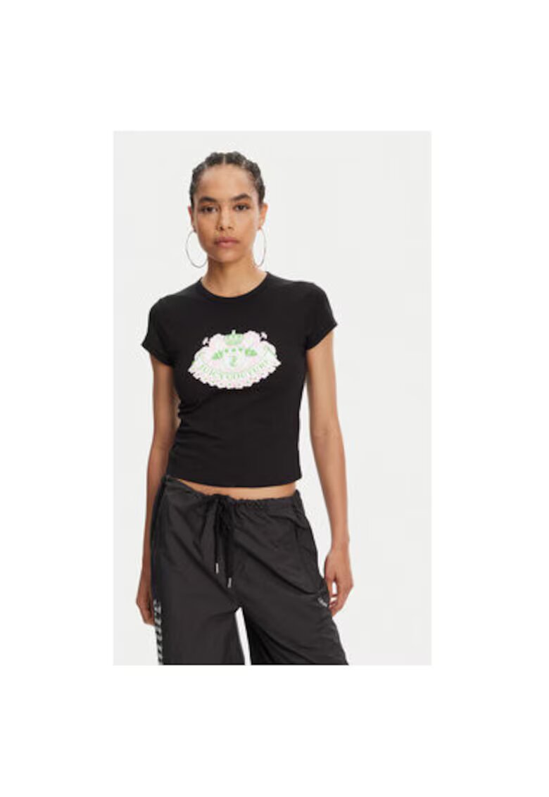 Juicy Couture Tricou dama JCGCT125041 - Bumbac - Negru - Negru