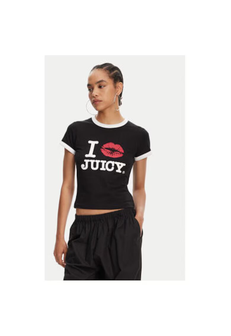 Juicy Couture Tricou dama JCWCT125318 - Bumbac - Negru - Negru