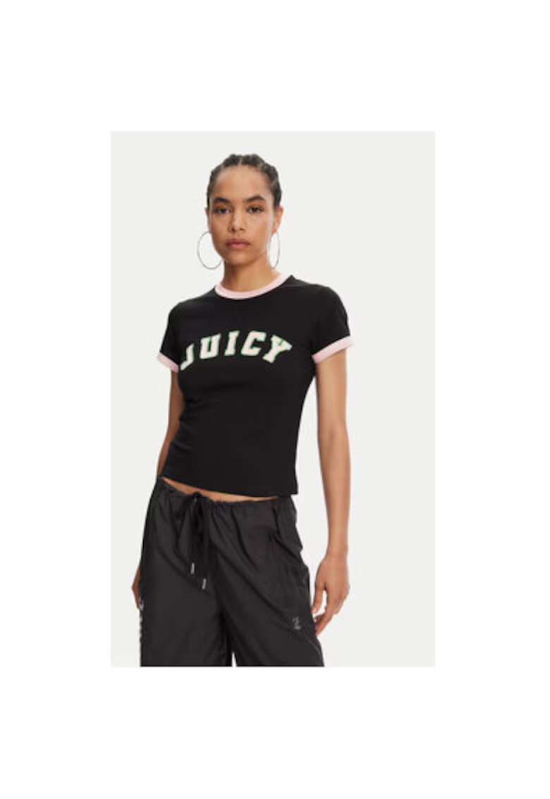 Juicy Couture Tricou dama JCWCT125320 - Bumbac - Negru - Negru