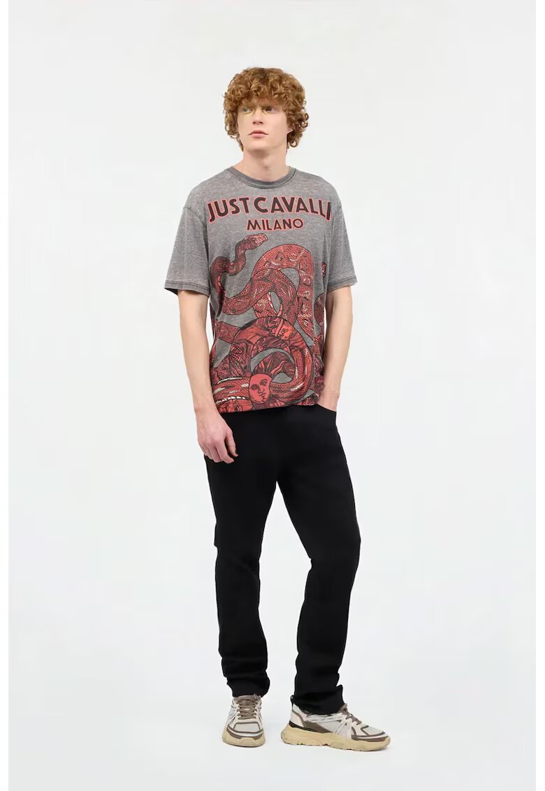 Just Cavalli Blugi slimfit cu buzunare frontale - Negru