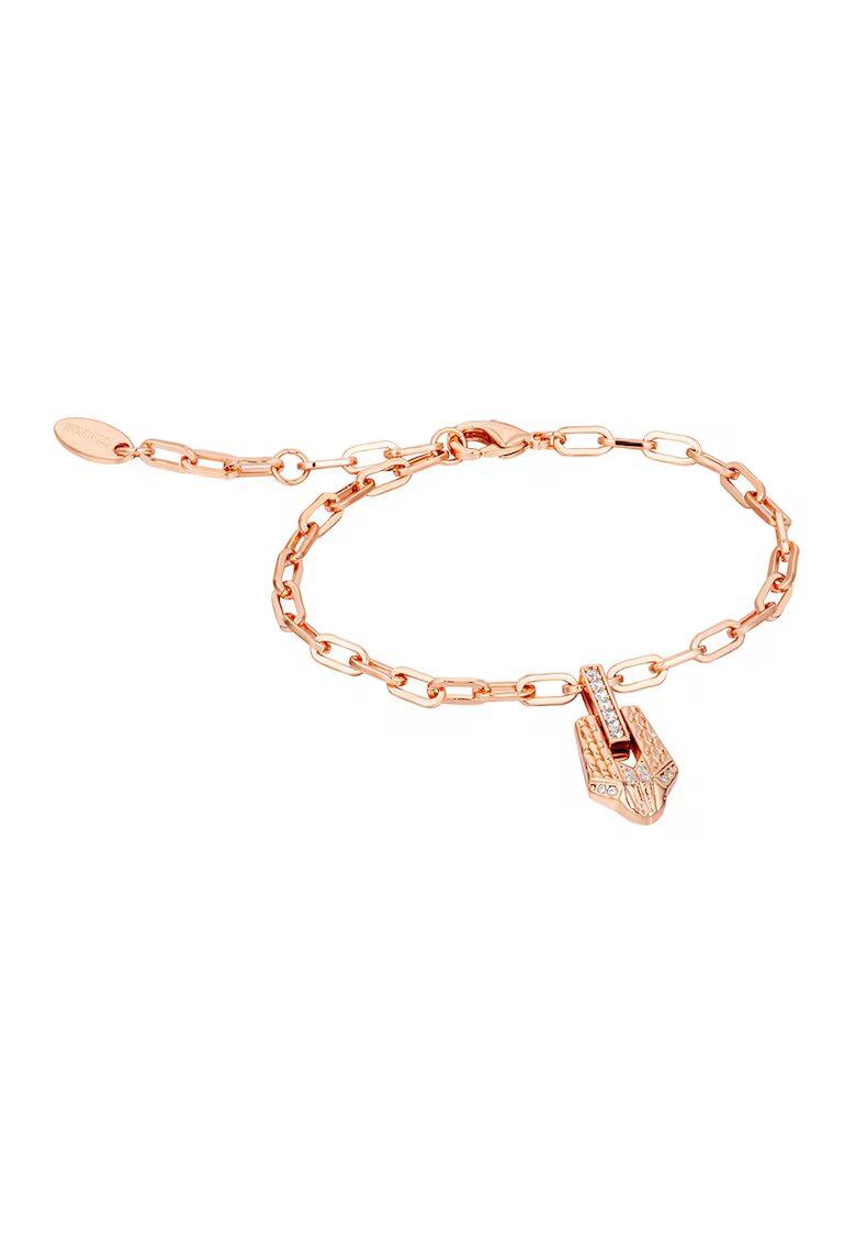 Just Cavalli Bratara decorata cu talisman cu cristale - Auriu rose
