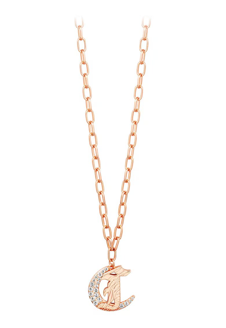 Just Cavalli Colier din alama cu element in forma de logo - Auriu