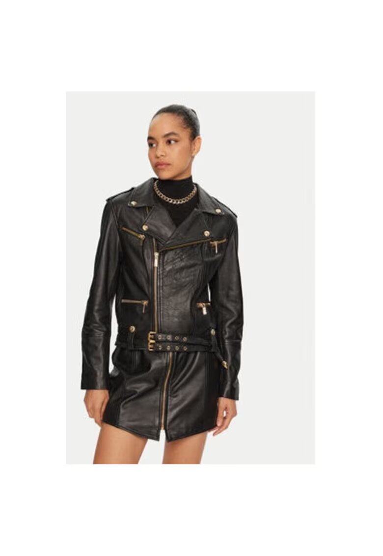 Just Cavalli Geaca dama - 304381454 - Piele naturala - Negru - Negru