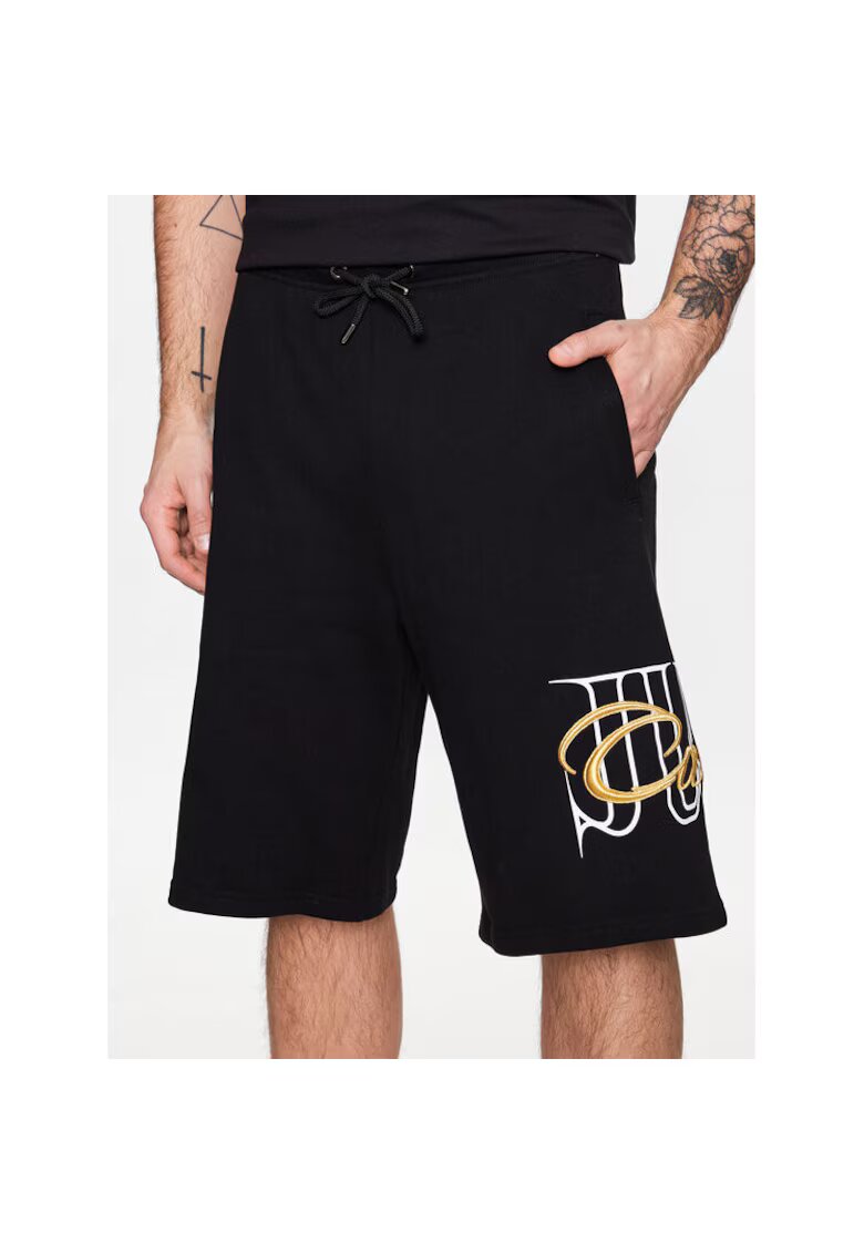 Just Cavalli Pantaloni scurti barbati - 302544042 - Bumbac - Negru - Negru
