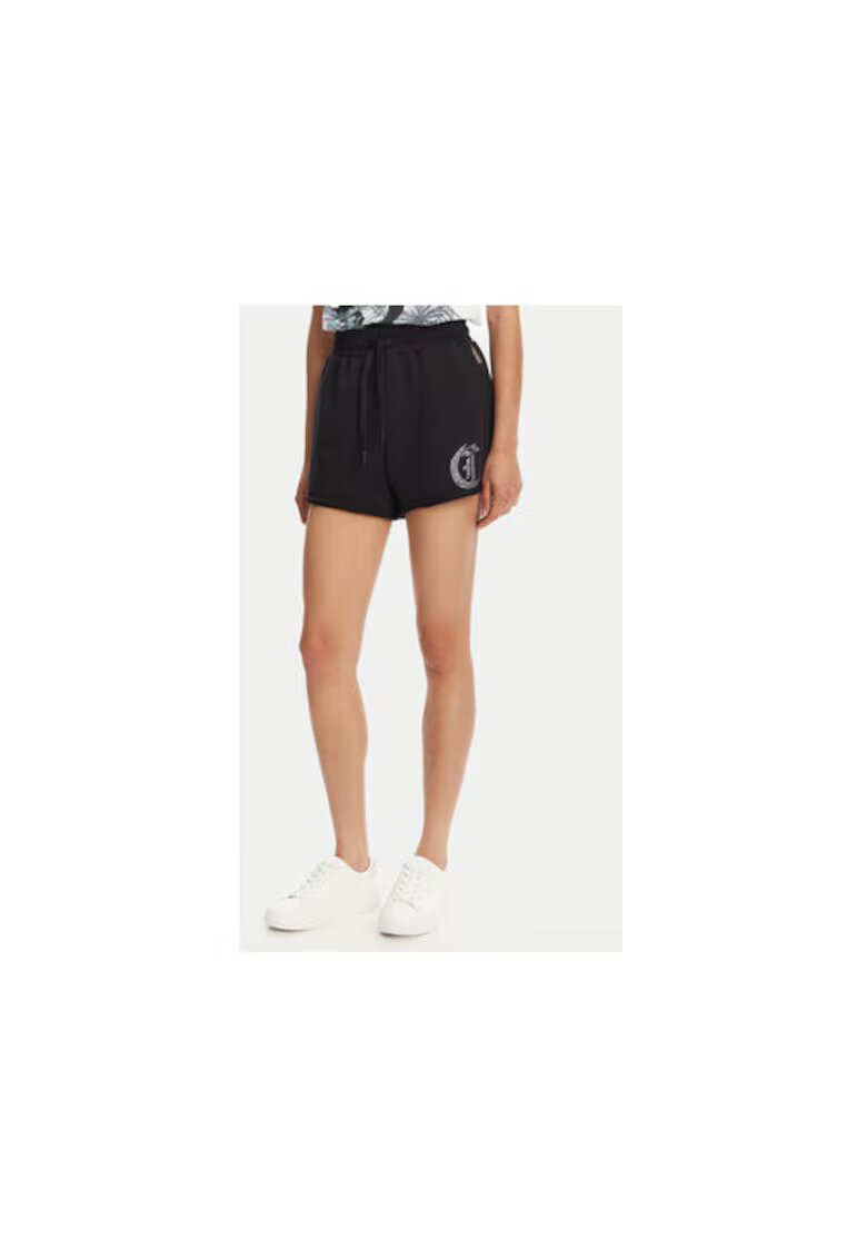 Just Cavalli Pantaloni scurti sport dama 78PADE08 CF100 - Bumbac - Negru - Negru