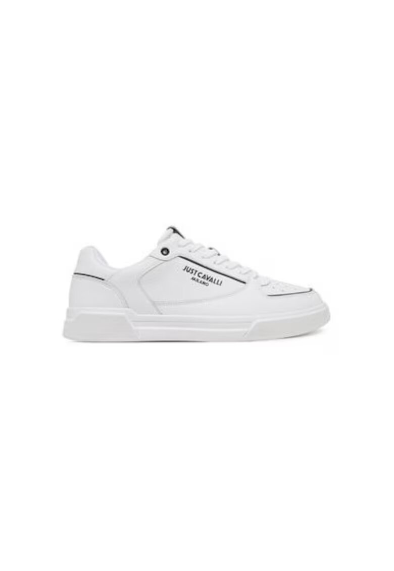 Just Cavalli Pantofi sport barbati - 78QA3SB2 ZPA91 - Piele naturala - Alb - Alb