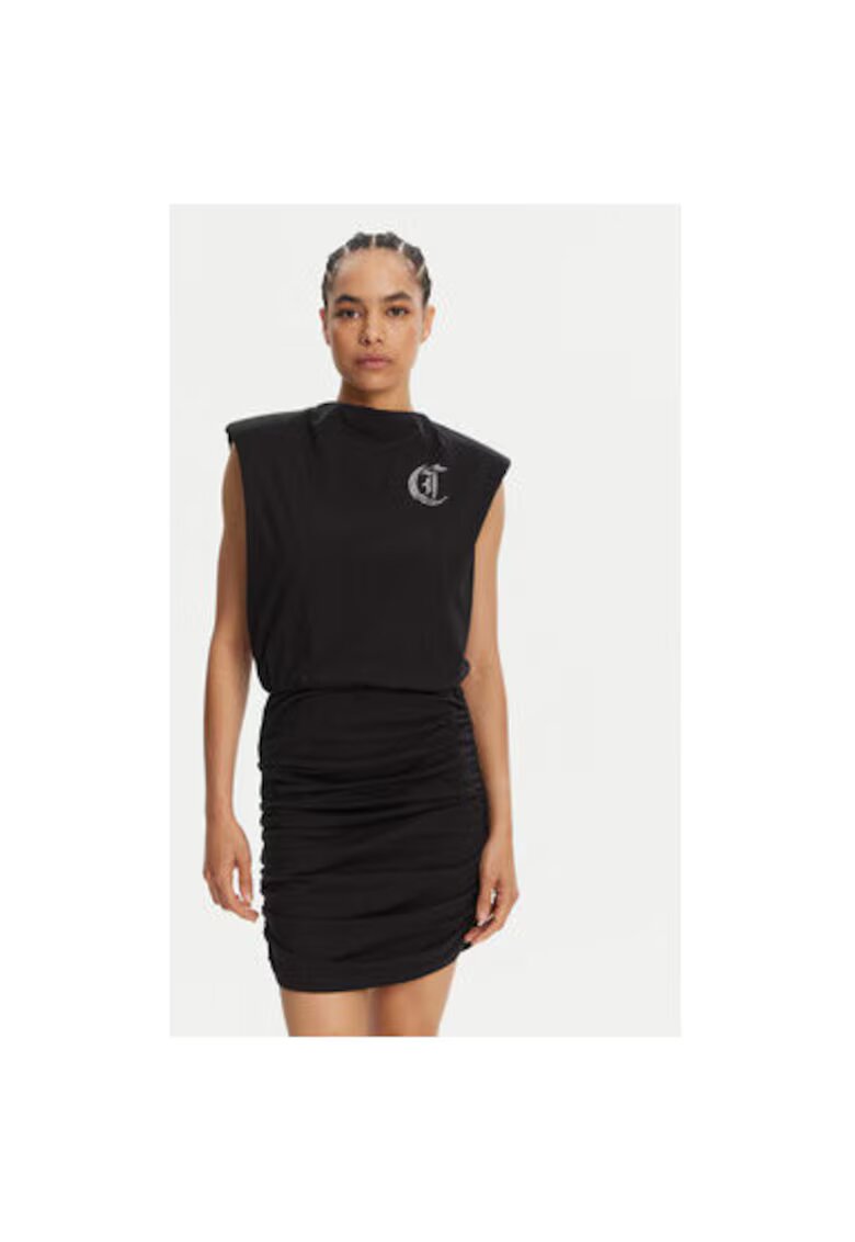 Just Cavalli Rochie dama 78PAOE11 CJ110 - Bumbac - Negru - Negru