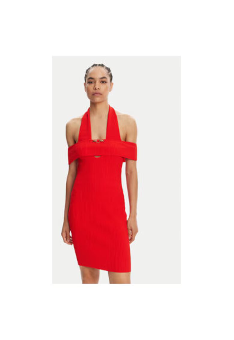 Just Cavalli Rochie dama 78PAOM19 CMH51 - Viscoza/Poliamida - Rosu - Rosu