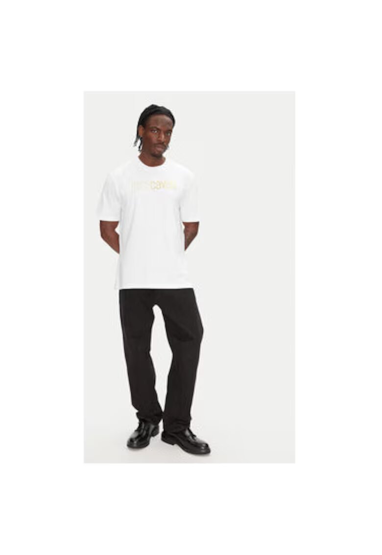 Just Cavalli Tricou barbati 78OAHT16 CJ500 - Bumbac - Alb - Alb
