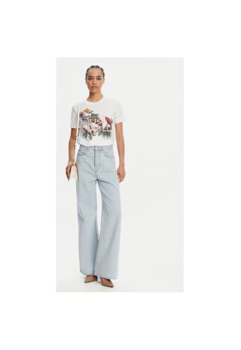 Just Cavalli Tricou dama 78PAHA01 CJ700 - Bumbac - Alb - Alb