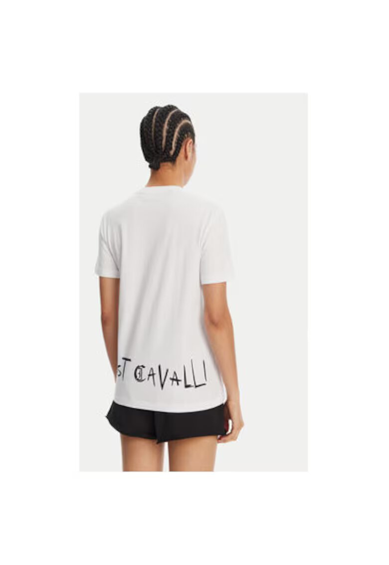 Just Cavalli Tricou dama 78PAHT04 CJ500 - Bumbac - Alb - Alb