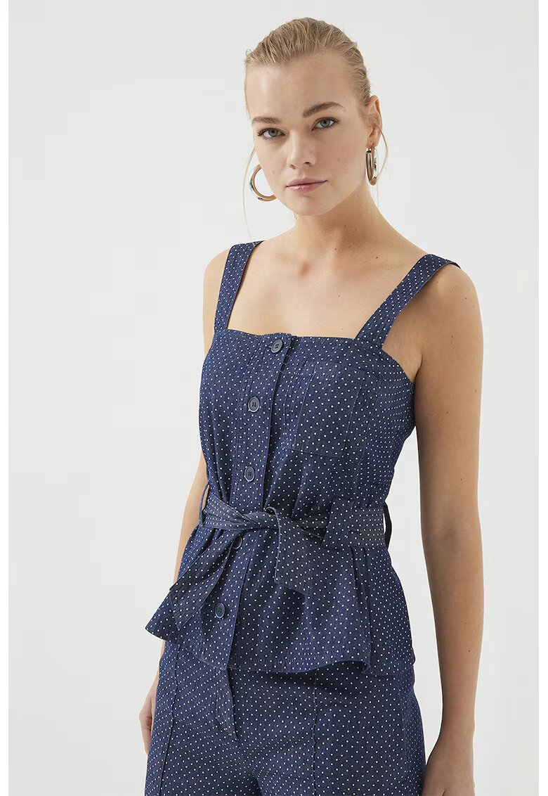 Just Like You Bluza cu decolteu patrat - Bleumarin