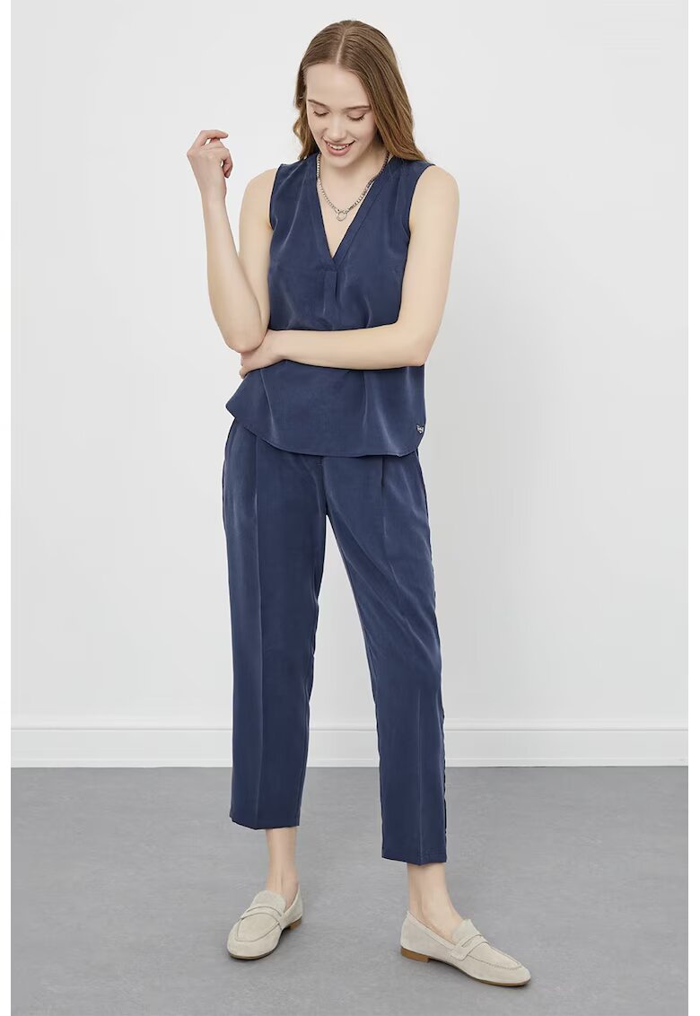Just Like You Bluza din lyocell - fara maneci - Albastru inchis