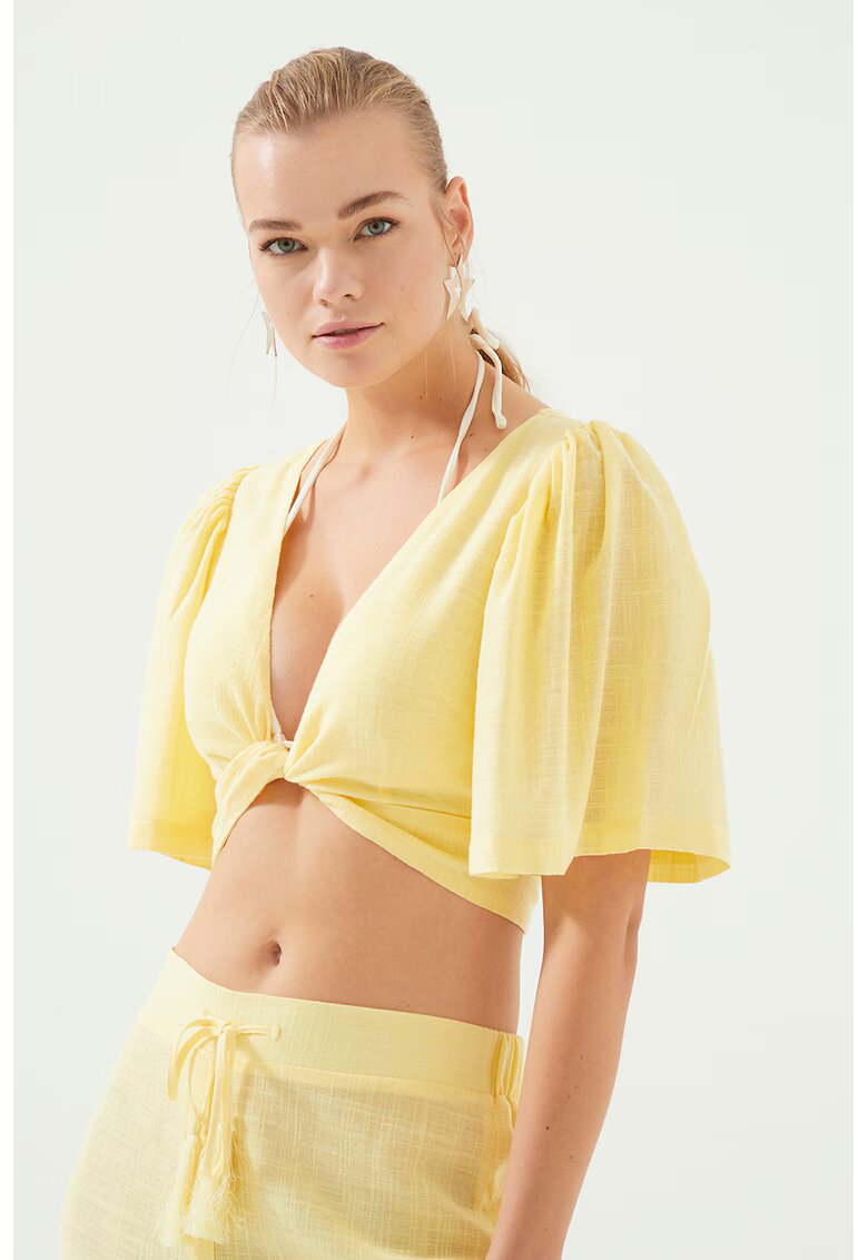 Just Like You Bluza pentru plaja - Bumbac/Viscoza - Galben - Galben