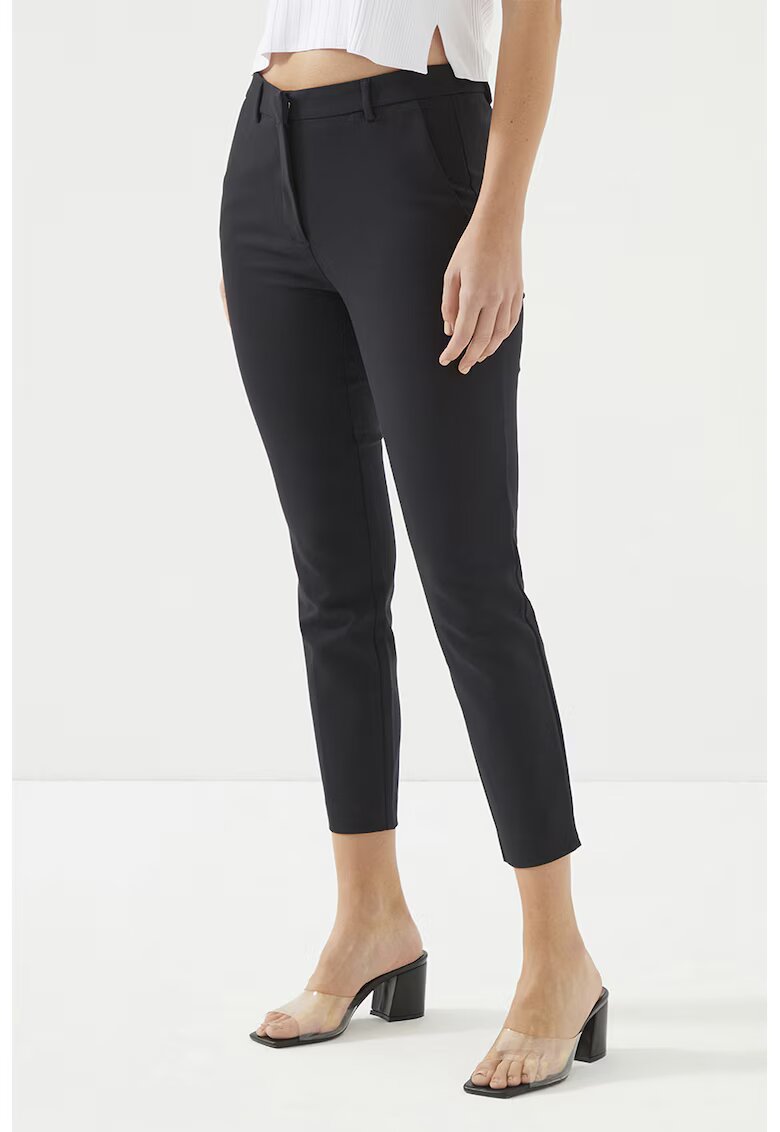 Just Like You Pantaloni crop cu talie inalta - Negru