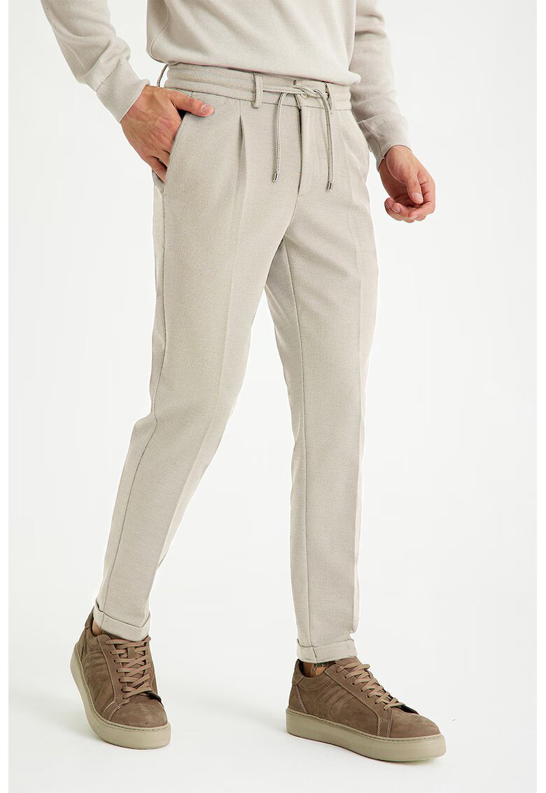 Just Like You Pantaloni jogger cu croiala conica - Bej