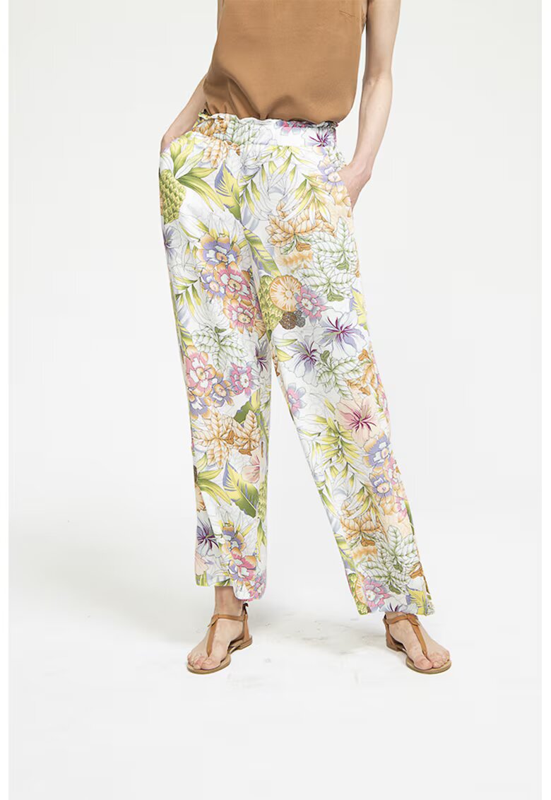 Just Like You Pantaloni relaxed fit cu design floral - Multicolor