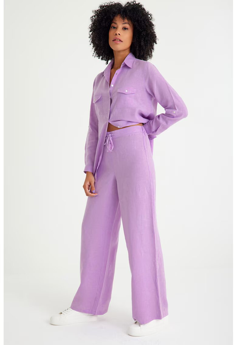 Just Like You Pantaloni relaxed-fit cu snururi - Lila