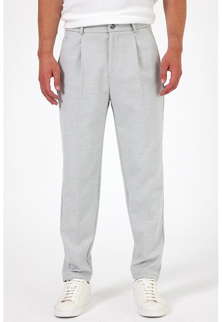 Just Like You Pantaloni uni cu buzunare laterale - Gri deschis