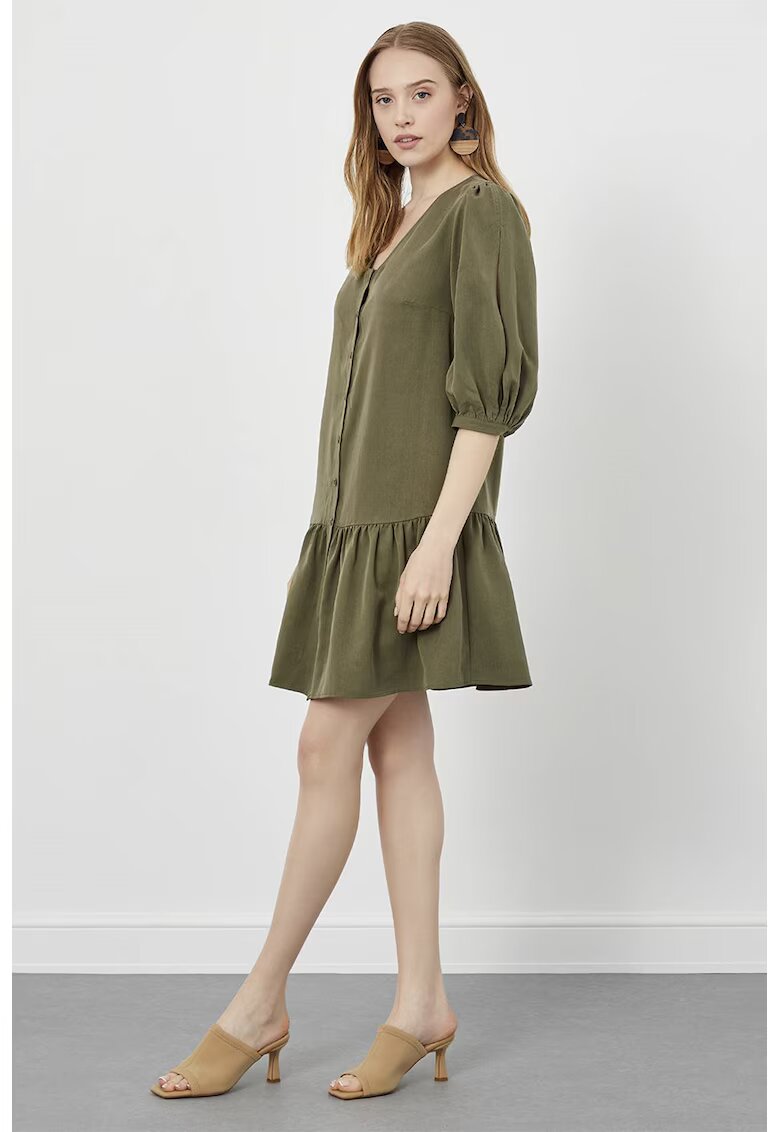 Just Like You Rochie lejera cu maneci 3/4 - Kaki