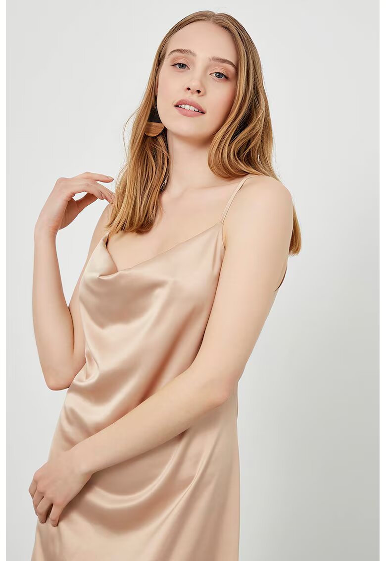 Just Like You Rochie midi din satin - 56465 - Bej deschis
