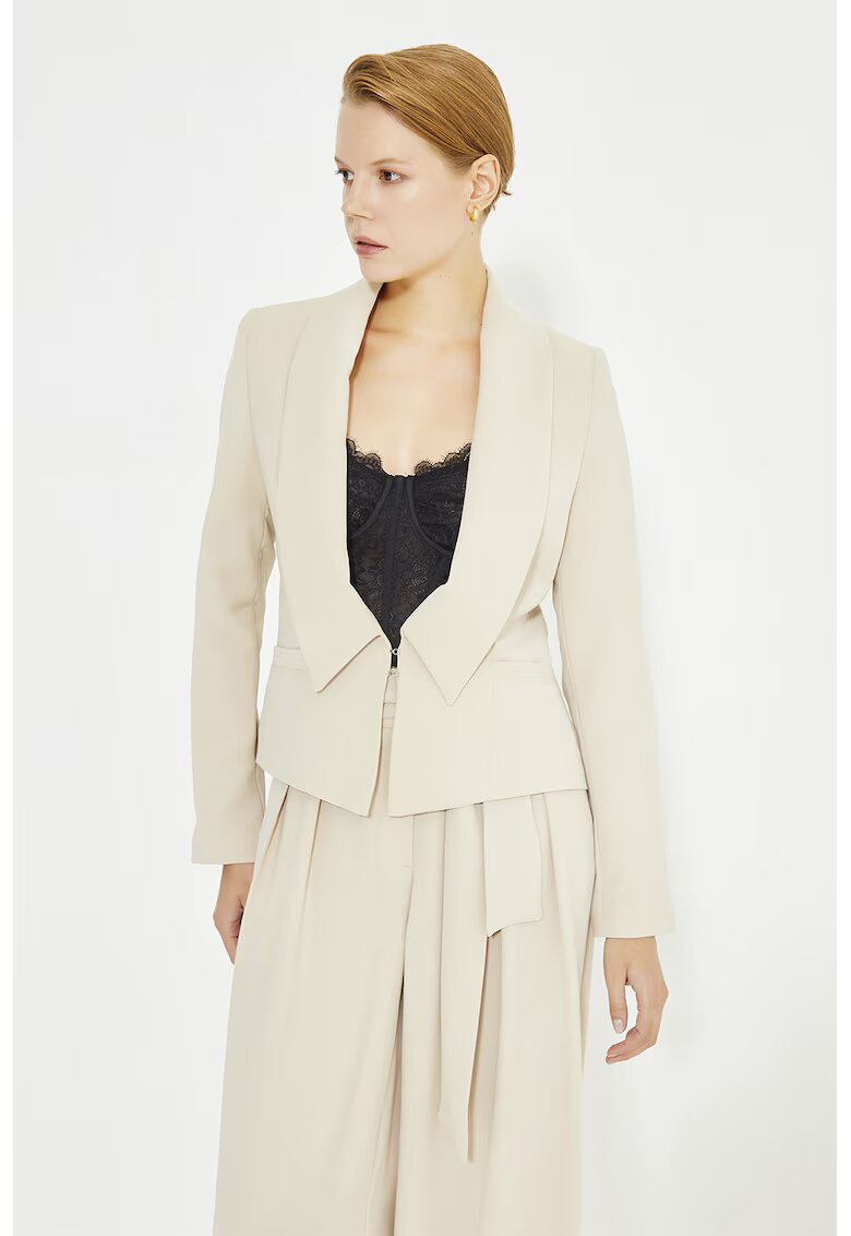 Just Like You Sacou slim-fit cu revere - Bej