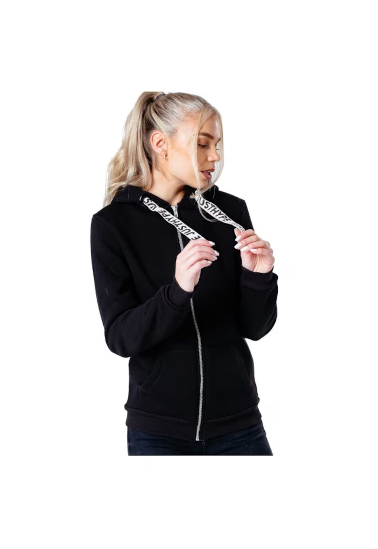 Justhype Hanorac dama - Drawstring Zip Hoodie HYPWOMHOOD001 - Negru -