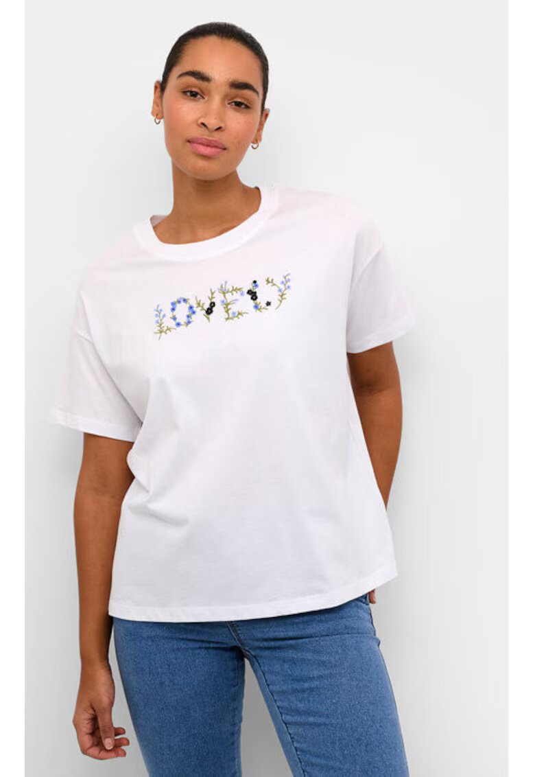 kaffe Tricou dama - 303582296 - Bumbac - Alb - Alb