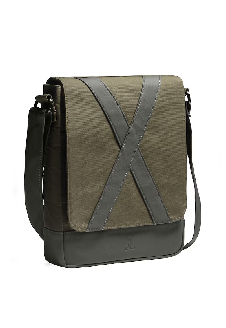 KAFT Geanta crossbody unisex cu finisaj rezistent la apa Methone - Negru/Kaki