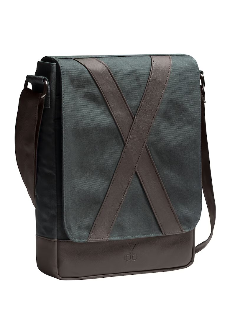 KAFT Geanta crossbody unisex - Maro inchis/Gri antracit - 31x25x7