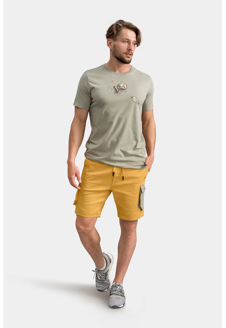 KAFT Pantaloni scurti cargo cu talie ajustabila - Galben sofran/Kaki
